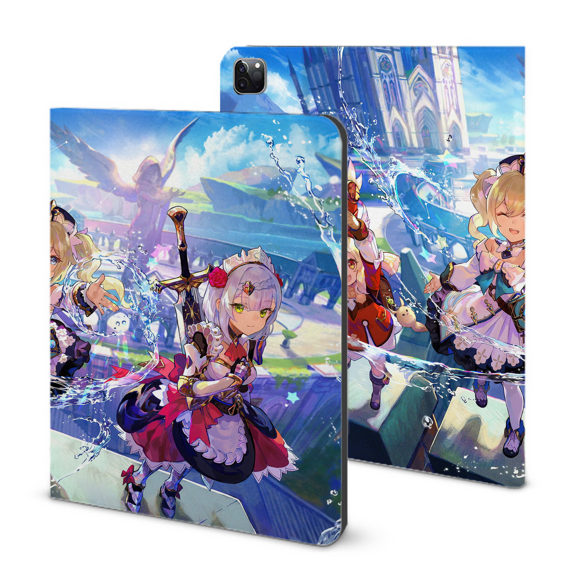 げんし神 genshin IPad ケース ブック型 PUレザー TPU 耐衝撃 軽量 薄型 ペン収納なし 全面保護 IPad 各モデル対応